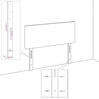 vidaXL Κεφαλάρια Κρεβατιού 2 τεμ.Αν. Γκρι 100x5x78/88 εκ. Υφασμάτινο