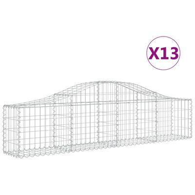 vidaXL Συρματοκιβώτια Τοξωτά 13 τεμ. 200x30x40/60 εκ. Γαλβαν. Ατσάλι