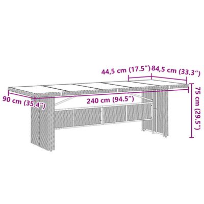 vidaXL Σετ Τραπεζαρίας Κήπου 9 τεμ Μαύρο από Συνθ. Ρατάν με Μαξιλάρια