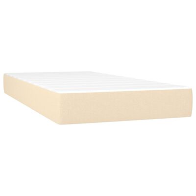 vidaXL Κρεβάτι Boxspring με Στρώμα Κρεμ 90x190 εκ.Υφασμάτινο