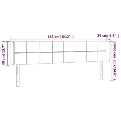 vidaXL Κεφαλάρι Κρεβατιού LED Κρεμ 163x16x78/88 εκ. Υφασμάτινο