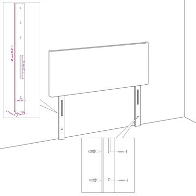 vidaXL Κεφαλάρι Κρεβατιού LED Κρεμ 147x16x78/88εκ. από Συνθετικό Δέρμα