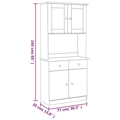 vidaXL Ντουλάπι ALTA Λευκό 77 x 35 x 165 εκ. από Μασίφ Ξύλο Πεύκου