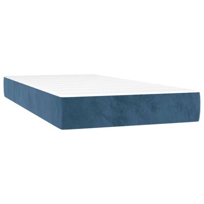 vidaXL Κρεβάτι Boxspring με Στρώμα Σκούρο Μπλε 80 x 200 εκ. Βελούδινο