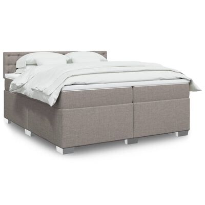 vidaXL Κρεβάτι Boxspring με Στρώμα Taupe 200x200 εκ. Υφασμάτινο