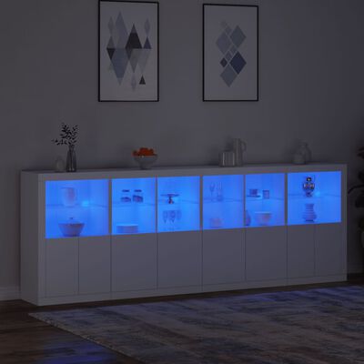 vidaXL Μπουφές με Φώτα LED Λευκός 283 x 37 x 100 εκ.