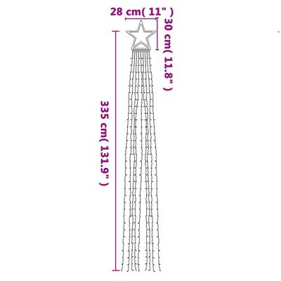 vidaXL Φωτιστικό Χριστουγεννιάτικο Δέντρο 320 LED Θερμό Λευκό 375 εκ.