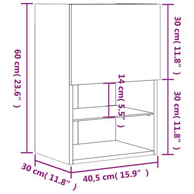 vidaXL Έπιπλο Τηλεόρασης με LED Λευκό 40,5x30x60 εκ.