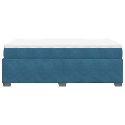 vidaXL Κρεβάτι Boxspring με Στρώμα Σκούρο Μπλε 120x200 εκ. Βελούδινο