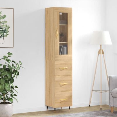 vidaXL Μπουφές Sonoma δρυς 34,5 x 34 x 180 εκ. από Επεξεργασμένο Ξύλο