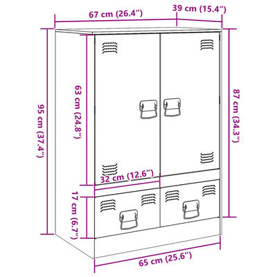 vidaXL Ραφιέρα Μουσταρδί 67x39x95 εκ. από Ατσάλι