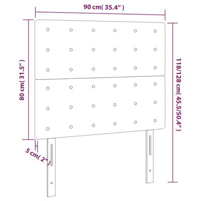 vidaXL Κεφαλάρια Κρεβατιού 2 τεμ. Λευκό 90x5x78/88 εκ.Συνθετικό Δέρμα