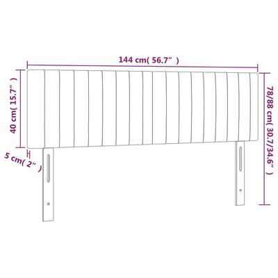 vidaXL Κεφαλάρια Κρεβατιού 2 τεμ. Αν. Γκρι 72x5x78/88 εκ. Υφασμάτινα