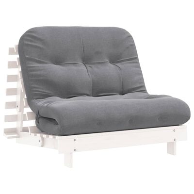 vidaXL Καναπές Κρεβάτι Futon με Στρώμα 100x206x11εκ. Μασίφ Ξύλο Πεύκου