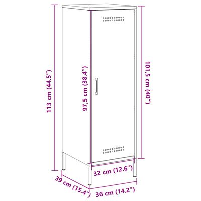 vidaXL Ντουλάπι Πράσινο Λαδί 36x39x113 εκ. από Ατσάλι