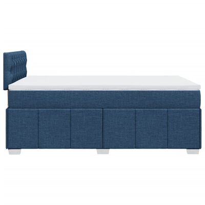 vidaXL Κρεβάτι Boxspring με Στρώμα Μπλε 120x200 εκ. Υφασμάτινο