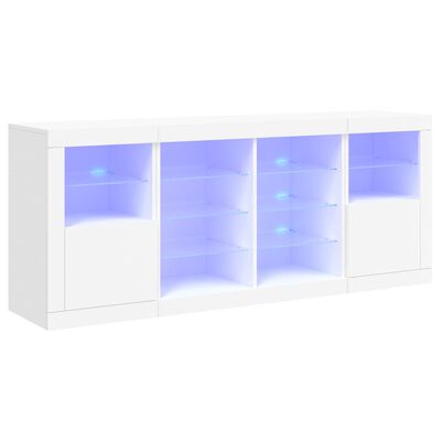 vidaXL Μπουφές με Φώτα LED Λευκός 163 x 37 x 67 εκ.