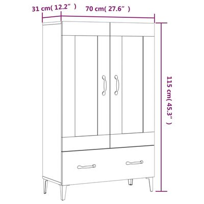 vidaXL Ντουλάπα Sonoma Δρυς 70 x 31 x 115 εκ. από Επεξεργασμένο Ξύλο