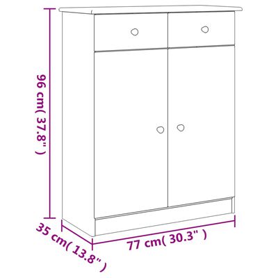 vidaXL Παπουτσοθήκη ALTA 77 x 35 x 96 εκ. από Μασίφ Ξύλο Πεύκου