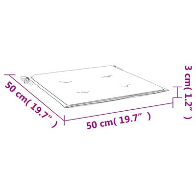 vidaXL Μαξιλάρια Καρέκλας 2 τεμ. Σχέδιο Φύλλων 50x50x3 εκ. Υφασμάτινα