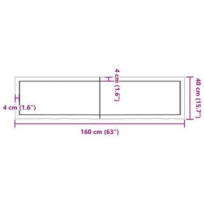 vidaXL Ράφι Τοίχου Σκούρο Καφέ 160x40x(2-4) εκ. Επεξ. Μασίφ Ξύλο Δρυός