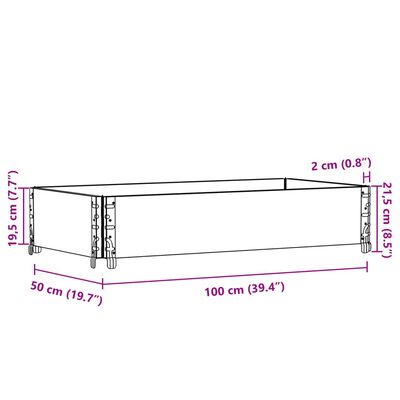 vidaXL Ζαρντινιέρα Κήπου Γκρι 100x50 εκ. από Μασίφ Ξύλο Πεύκου