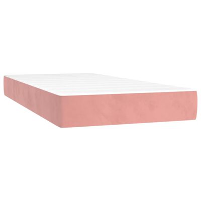 vidaXL Κρεβάτι Boxspring με Στρώμα Ροζ 80 x 200 εκ. Βελούδινο