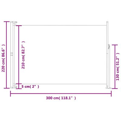 vidaXL Σκίαστρο Πλαϊνό Συρόμενο Βεράντας Καφέ 220 x 300 εκ.