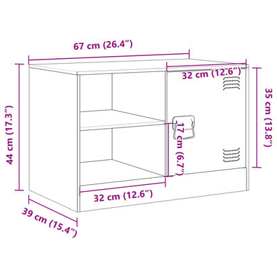 vidaXL Έπιπλο Τηλεόρασης Μουσταρδί Κίτρινο 67x39x44 εκ. από Ατσάλι