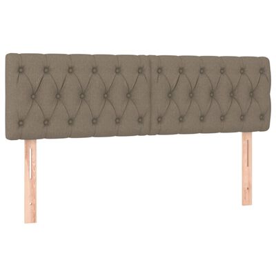 vidaXL Κρεβάτι Boxspring με Στρώμα Taupe 140x190 εκ. Υφασμάτινο