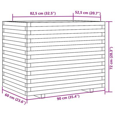 vidaXL Ζαρντινιέρα 90x60x72 εκ. από Εμποτισμένο Ξύλο Πεύκου