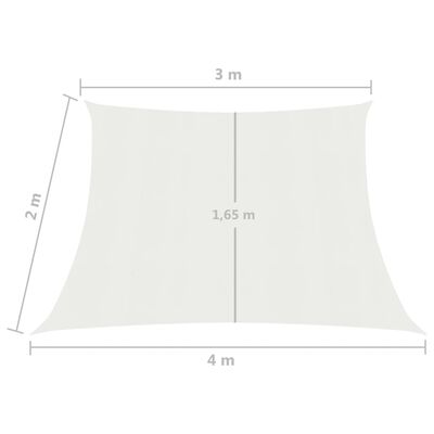 vidaXL Πανί Σκίασης Λευκό 3/4 x 2 μ. από HDPE 160 γρ./μ²