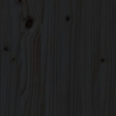 vidaXL Πλαίσιο Κρεβατιού με Κεφαλάρι Μαύρο 140x190 εκ. Μασίφ Ξύλο