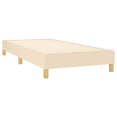 vidaXL Κρεβάτι Boxspring με Στρώμα Κρεμ 100 x 200 εκ. Υφασμάτινο