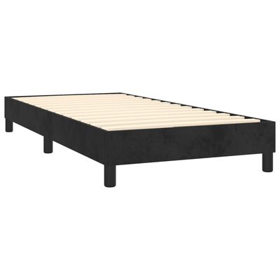 vidaXL Κρεβάτι Boxspring με Στρώμα Μαύρο 90x200 εκ. Βελούδινο