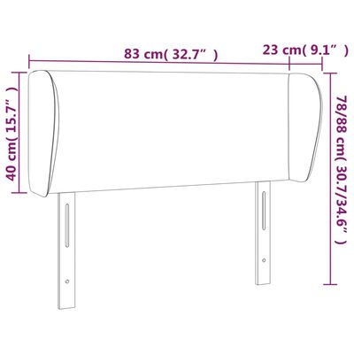 vidaXL Κεφαλάρι με Πτερύγια Κρεμ 83 x 23 x 78/88 εκ. Υφασμάτινο