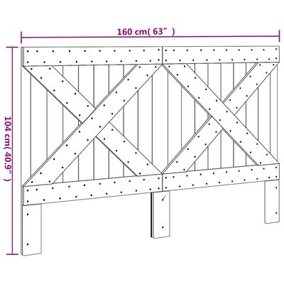 vidaXL Κεφαλάρι 160 x 104 εκ. από Μασίφ Ξύλο Πεύκου