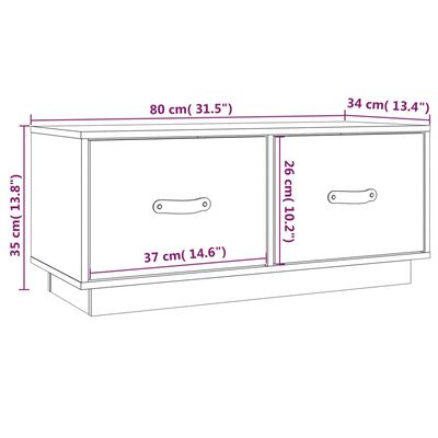 vidaXL Έπιπλο Τηλεόρασης Γκρι 80x34x35 εκ. από Μασίφ Ξύλο Πεύκου