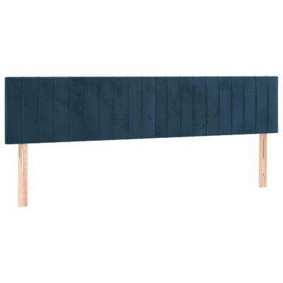 vidaXL Κρεβάτι Boxspring με Στρώμα Σκούρο Μπλε 200x200 εκ. Βελούδινο