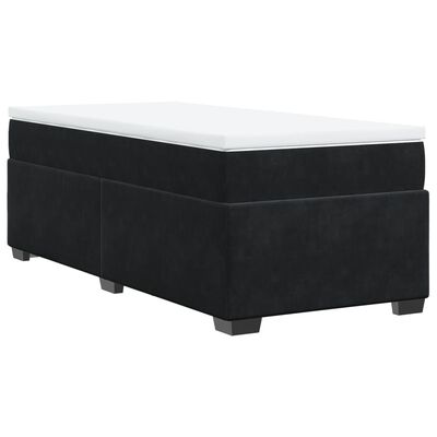 vidaXL Κρεβάτι Boxspring με Στρώμα Μαύρο 80 x 200 εκ. Βελούδινο