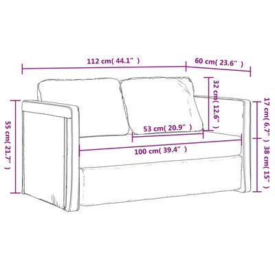 vidaXL Καναπές-Κρεβάτι Δαπέδου 2 σε 1 Μπλε 112x174x55 εκ. Ύφασμα