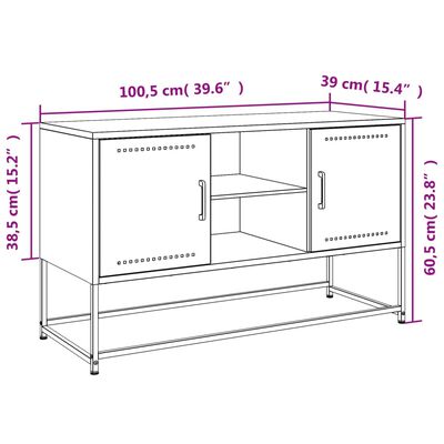 vidaXL Έπιπλο Τηλεόρασης Ροζ 100,5x39x60,5 εκ. από Ατσάλι