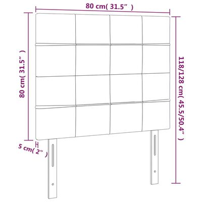 vidaXL Κεφαλάρι Κρεβατιού LED Σκούρο Καφέ 80x5x118/128εκ. Υφασμάτινο