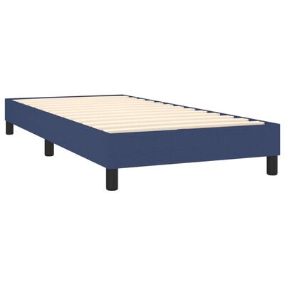 vidaXL Κρεβάτι Boxspring με Στρώμα Μπλε 80x200 εκ. Υφασμάτινο