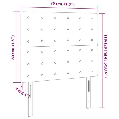 vidaXL Κεφαλάρια Κρεβατιού 2 τεμ. Μαύρα 80 x 5 x 78/88 εκ. Υφασμάτινο