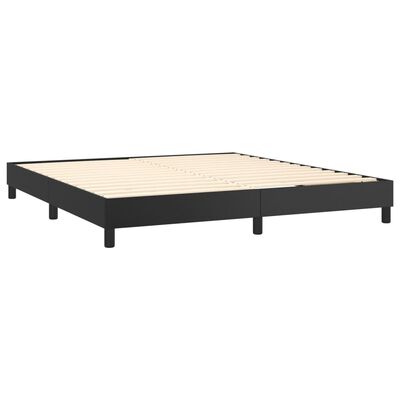 vidaXL Κρεβάτι Boxspring με Στρώμα Μαύρο 180x200εκ.από Συνθετικό Δέρμα