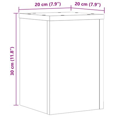 vidaXL Βάσεις Φυτών 2 τεμ. Λευκές 20x20x30 εκ. από Επεξεργασμένο Ξύλο