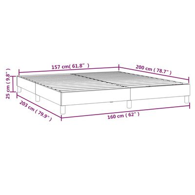 vidaXL Πλαίσιο Κρεβατιού Σκούρο Γκρι 160x200 εκ. Υφασμάτινο