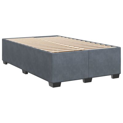 vidaXL Κρεβάτι Boxspring με Στρώμα Σκούρο Γκρι 120x190 εκ. Βελούδινο