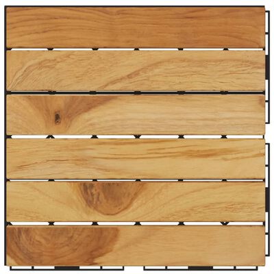 vidaXL Πλακάκια Deck 20 τεμ. 30 x 30 εκ. από Μασίφ Ξύλο Teak